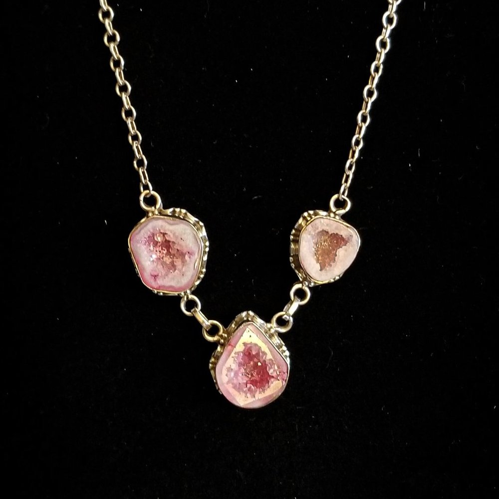 Pretty In Pink Geode Necklace